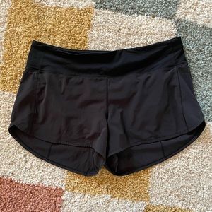 Lululemon Speed Up high rise running shorts, 4”, black, 12 US